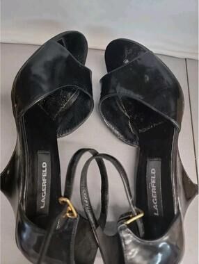 Karl Lagerfeld Made In France Women's Heeled Black sandals Shoe's Size 7M